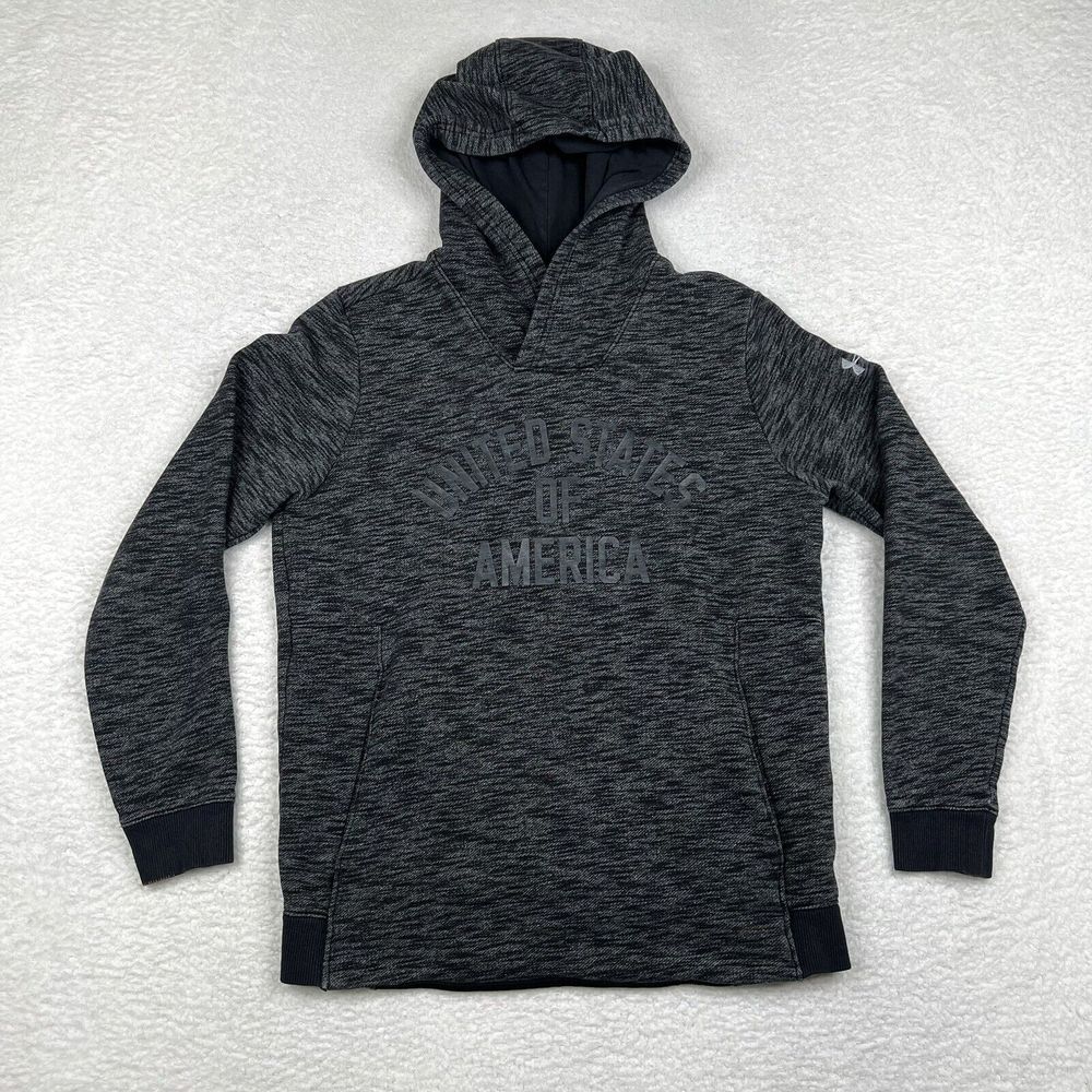 Under Armour Hoodie Mens Medium Gray Coldgear United‎ States Of America Pullover